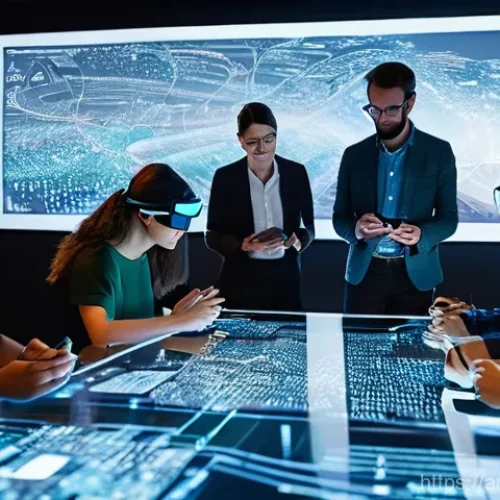 평생교육 개념 - **Prompt:** A dynamic, modern co-working space filled with a diverse group of adults (ranging from e...