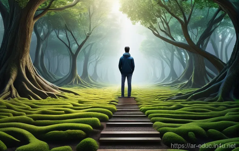 평생교육 개념 - **Prompt:** A serene and inviting scene capturing a young adult (male or female, diverse, modestly d...